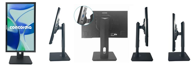 Monitores com regulagem de altura e inclinação