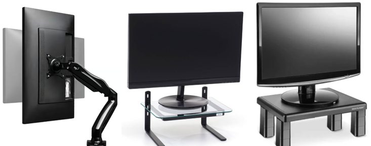 Suportes de monitor articulado e de mesa