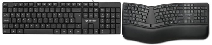 Teclados finos e ergonômicos